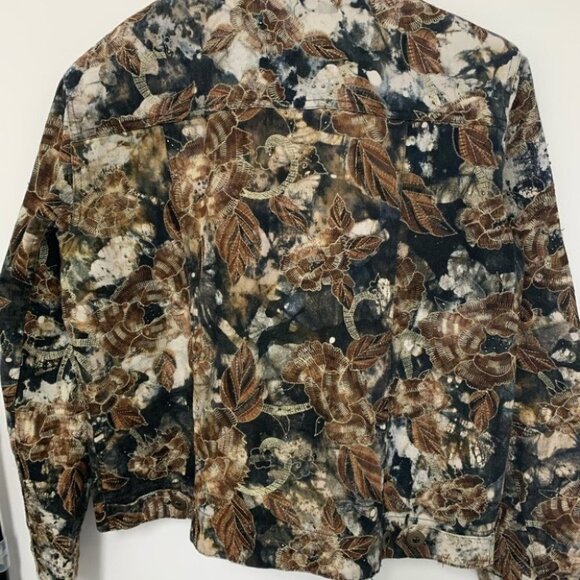 Chico’s Design Vintage Denim Patterned  Jacket - Picture 3 of 6